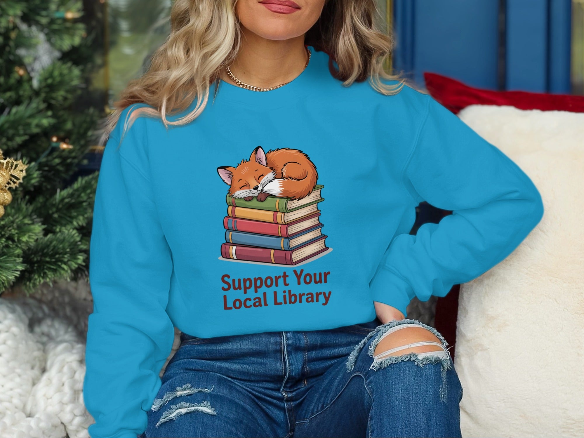 Support Your Local Library Fox Sweatshirt product type
