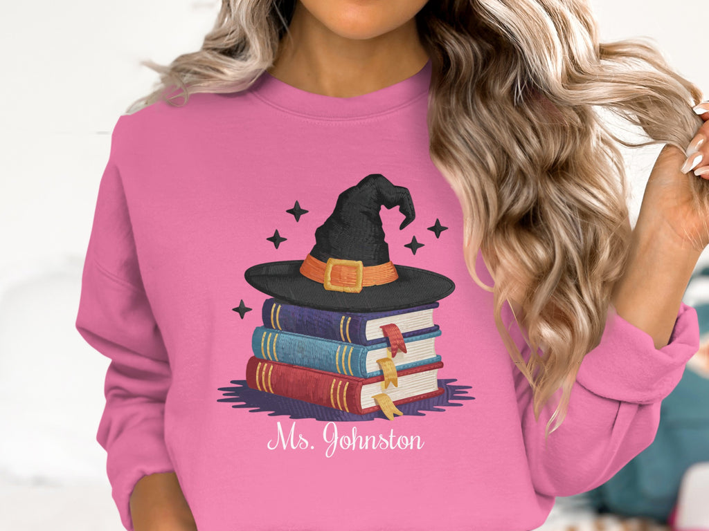 Personalized Witch Hat Books Graphic Sweatshirt product type