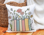 Floral Book Design Colorful Pillow product