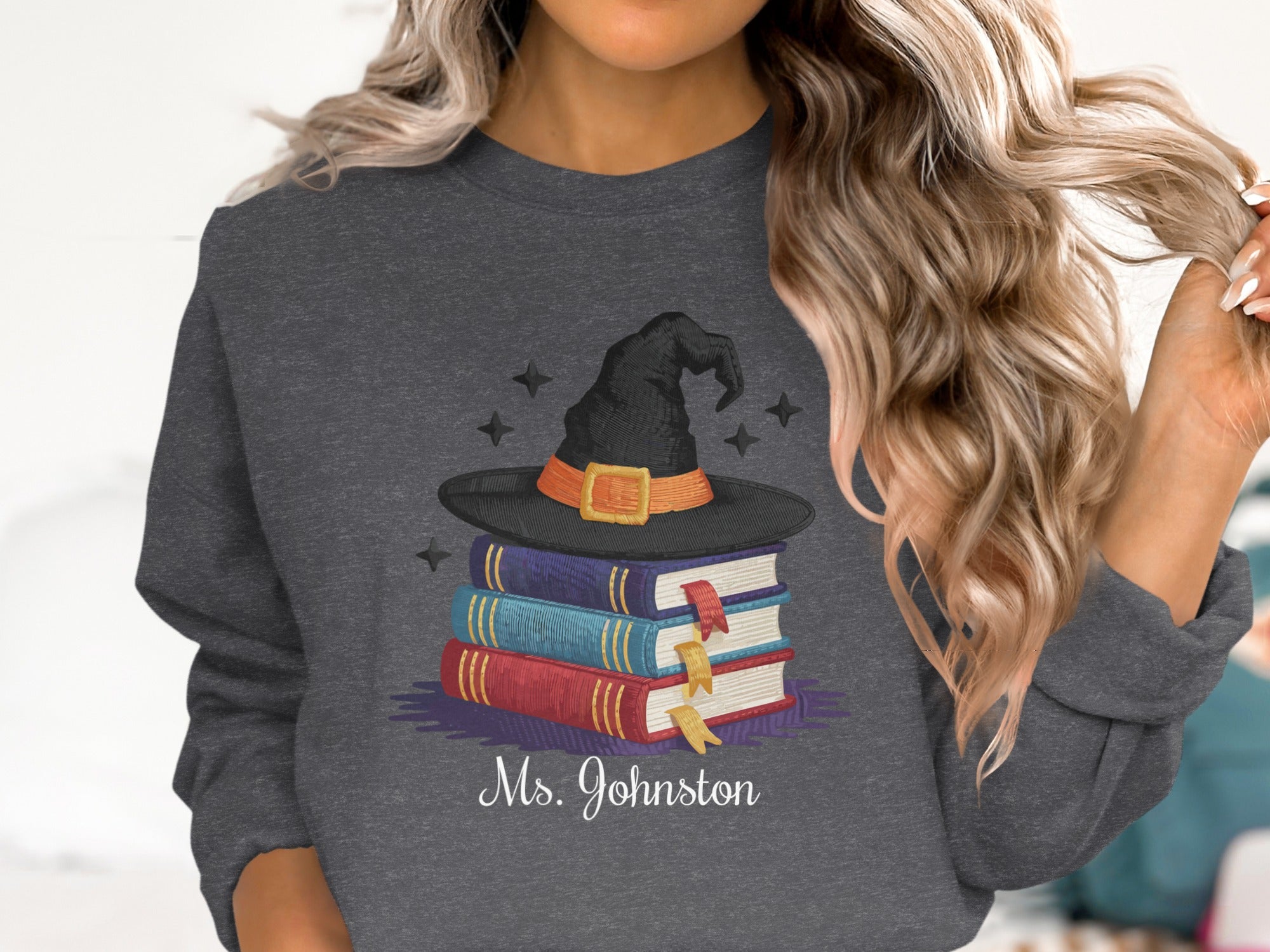 Whimsical Witch Hat Stack of Books Shirt product