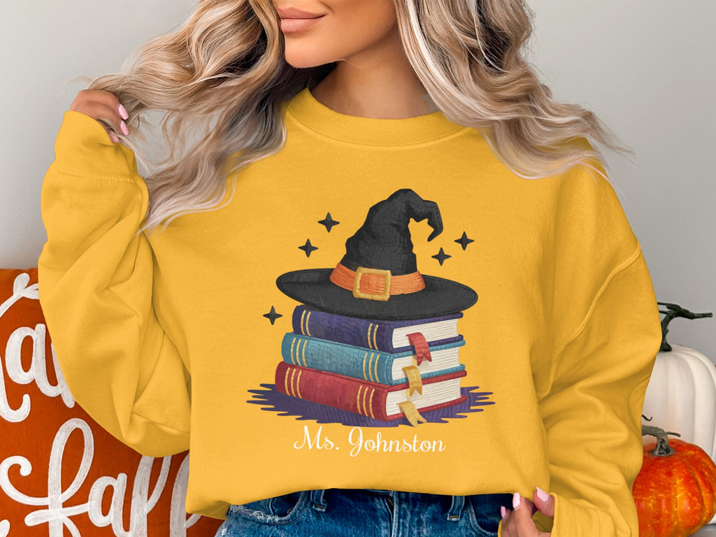 Festive Yellow Witch Hat Illustration Sweatshirt product