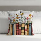 Floral Bookshelf Design Decorative Pillow product type