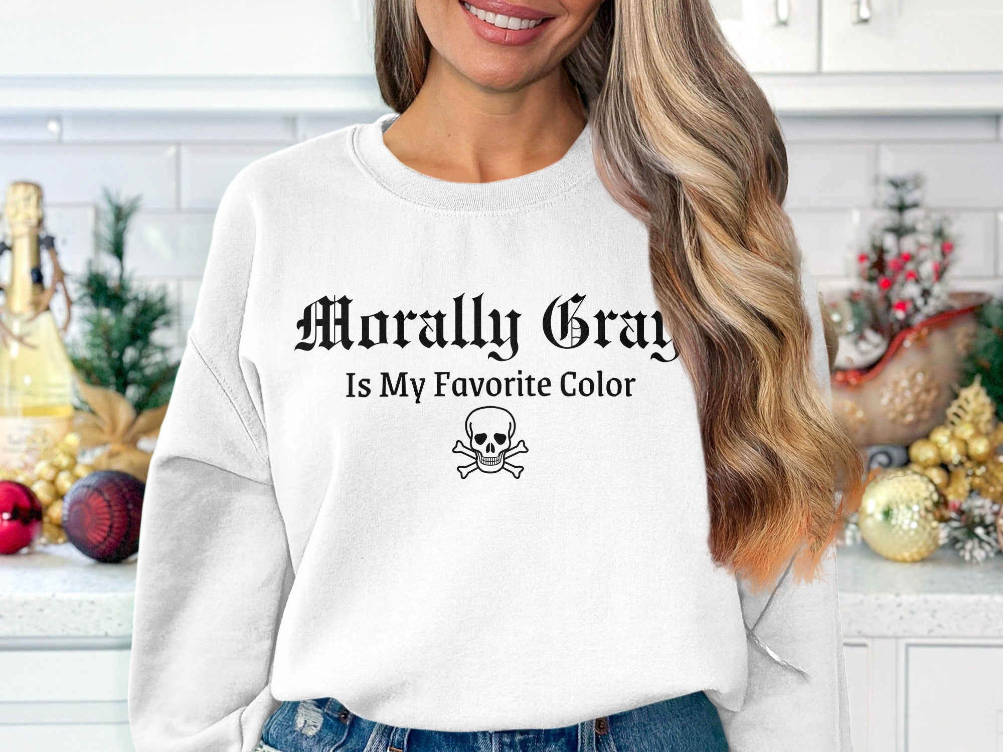Morally Gray Is My Favorite Color Skull Sweatshirt product