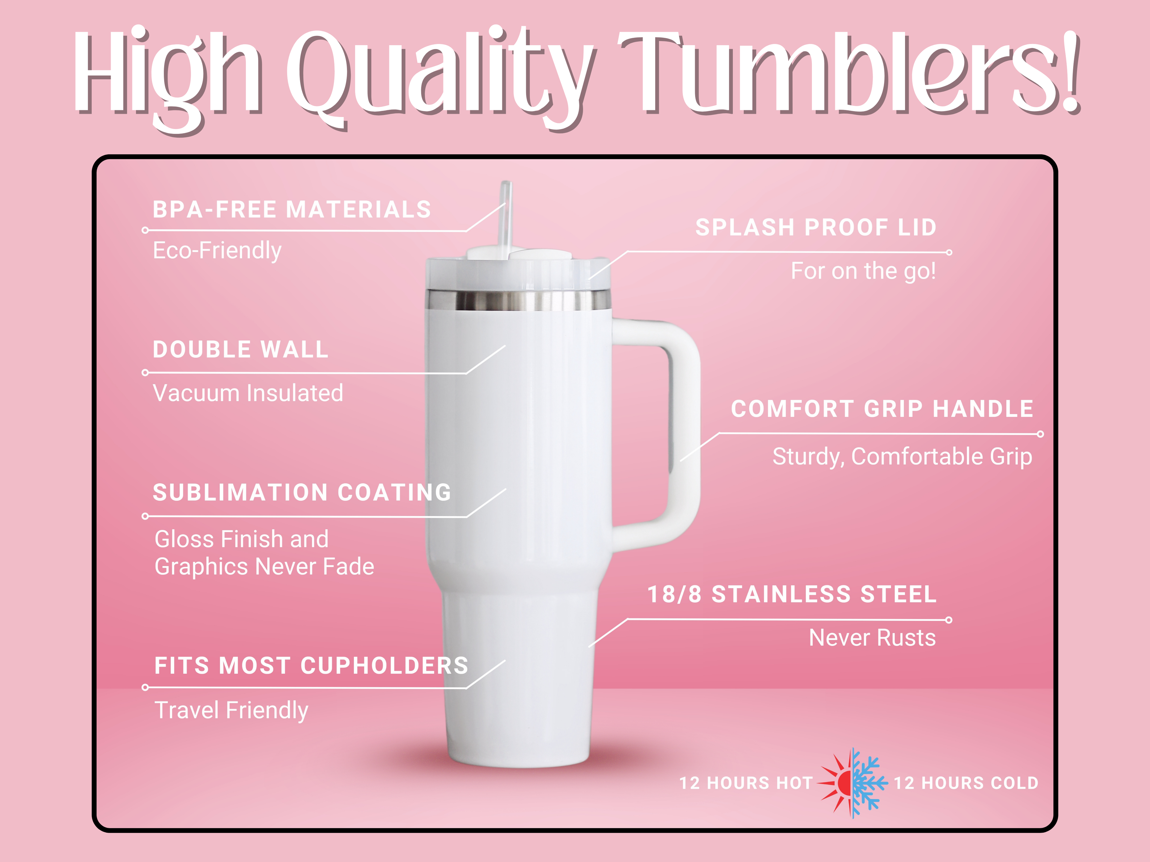 High Quality Tumblers with Comfort Grip Handle product