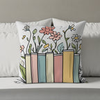 Pastel Floral Books Illustration Pillow product
