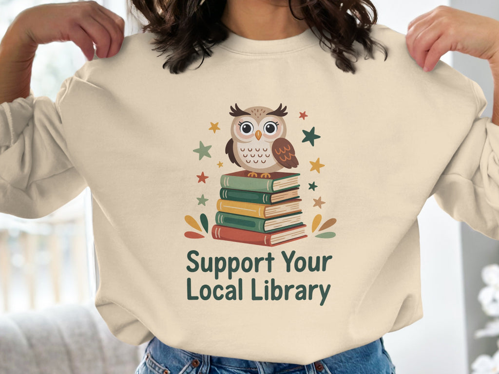 Support Your Local Library Owl Graphic Sweatshirt product type