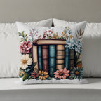 Vintage Books and Flowers Decorative Pillow product type