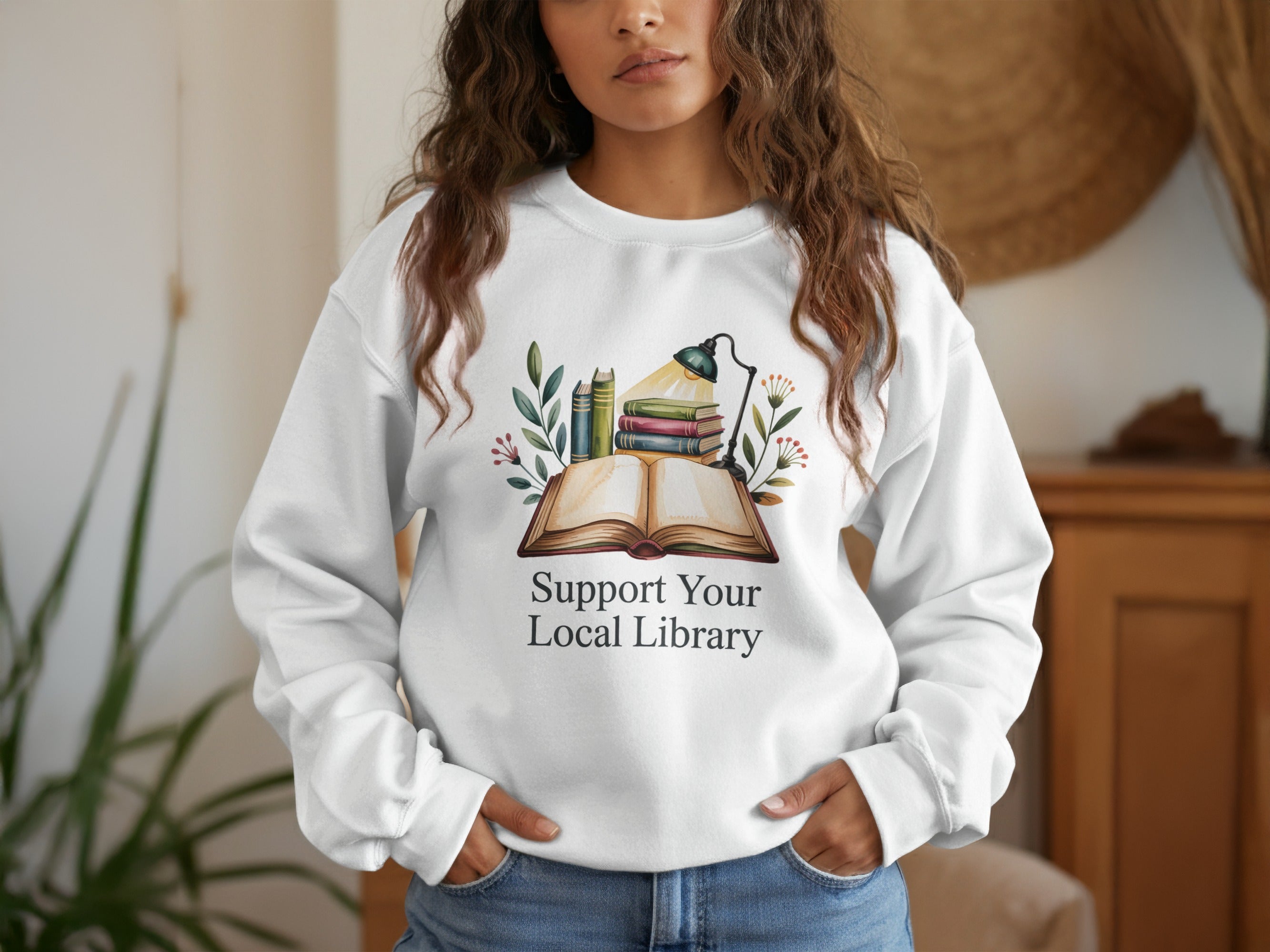 Support Your Local Library White Sweatshirt product