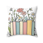 Floral and Books Design Throw Pillow product