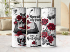 Gothic Roses and Skulls Design Tumbler product