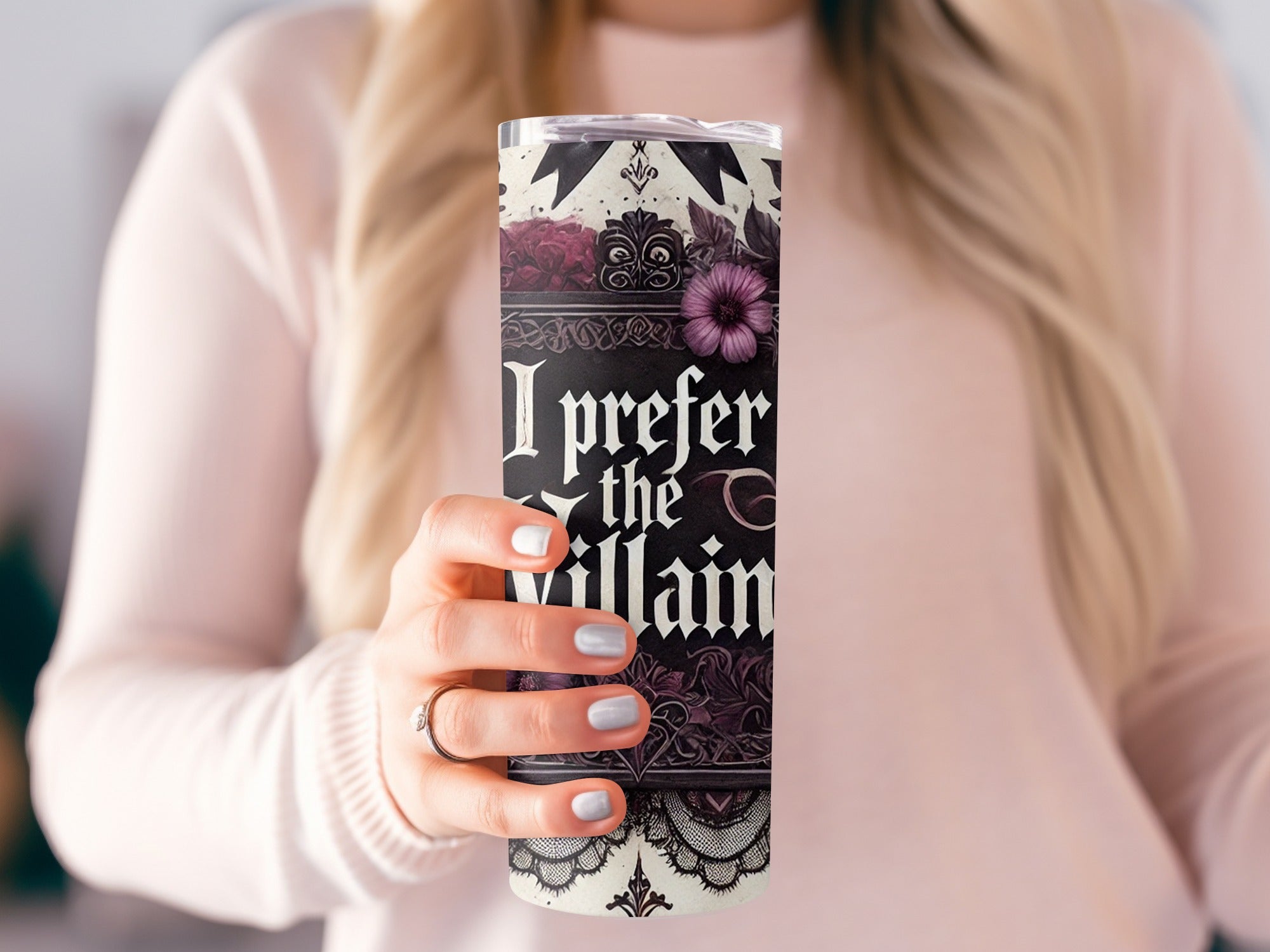 I Prefer the Villain Tumbler Gothic Design Drinkware Product