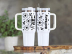 Personalized Tumbler with Floral Design and Name product