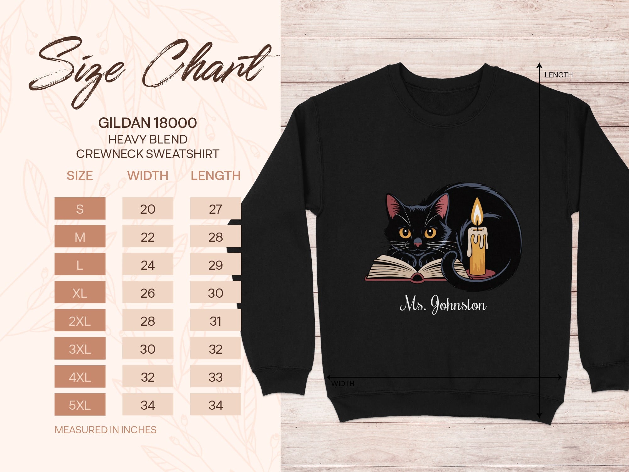 Black Cat with Book and Candle Graphic Sweatshirt product