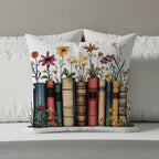 Floral Bookshelf Design Decorative Pillow product type