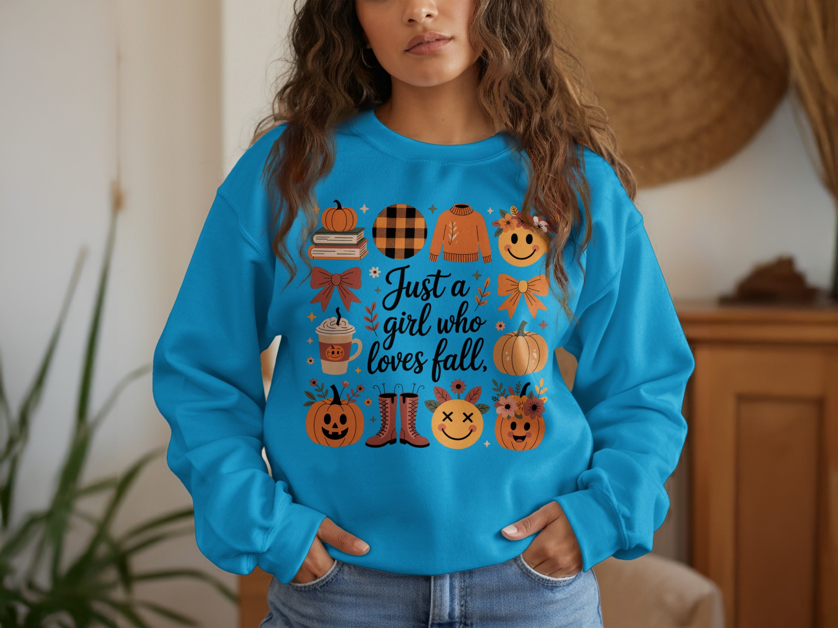 Just a Girl Who Loves Fall Printed Sweatshirt product