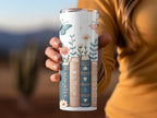 Floral Book Stack Tumbler, Butterfly Design Travel Mug, Nature Lovers Cup, Bookworm Gift, Floral and Butterfly Drinkware