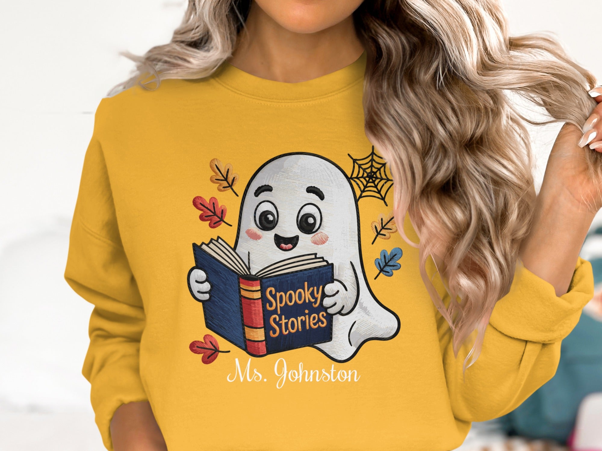 Spooky Stories Ghost and Book Themed Sweatshirt Product
