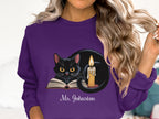 Black Cat with Candle Purple Sweatshirt product