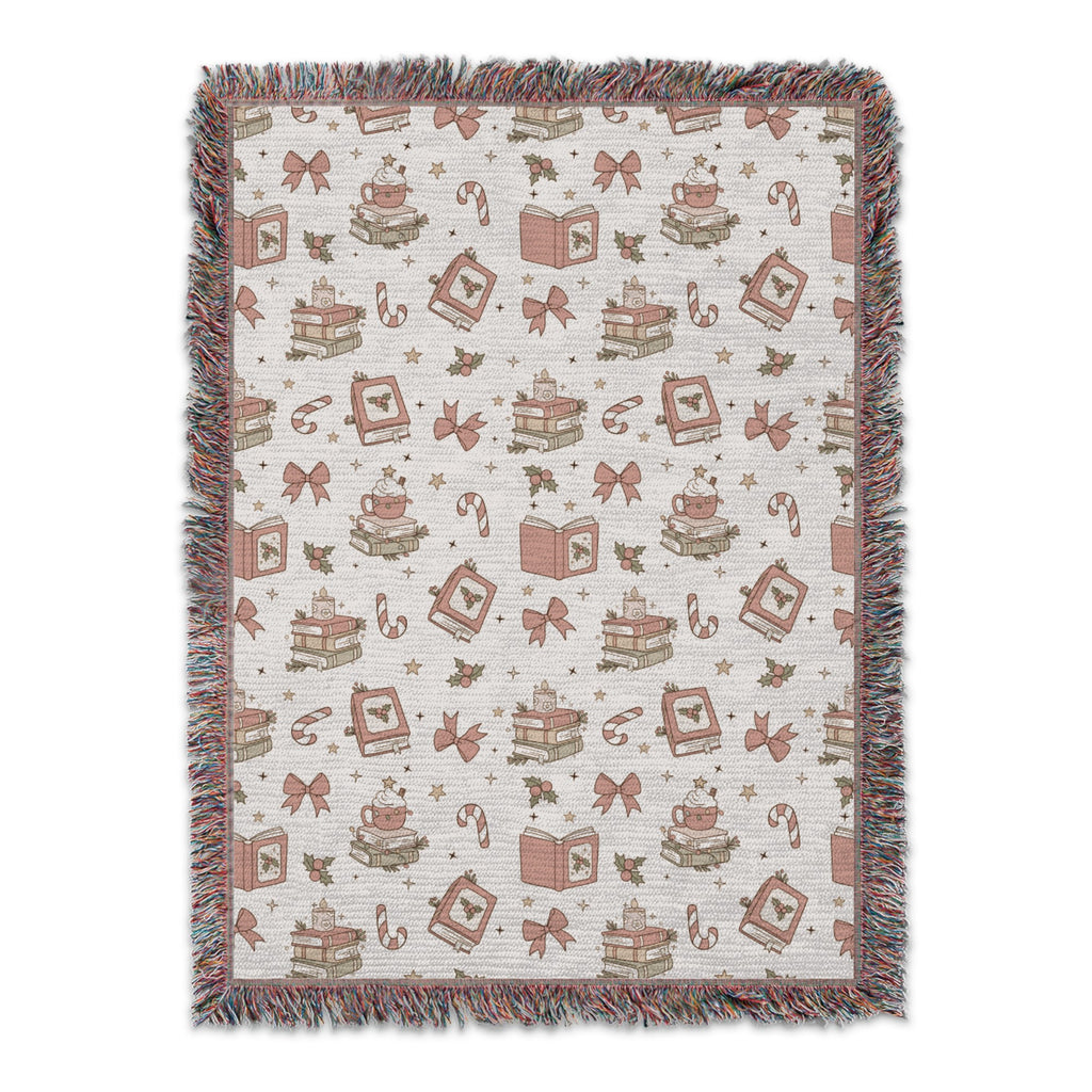 Festive Books Christmas Candy Canes Patterned Blanket product