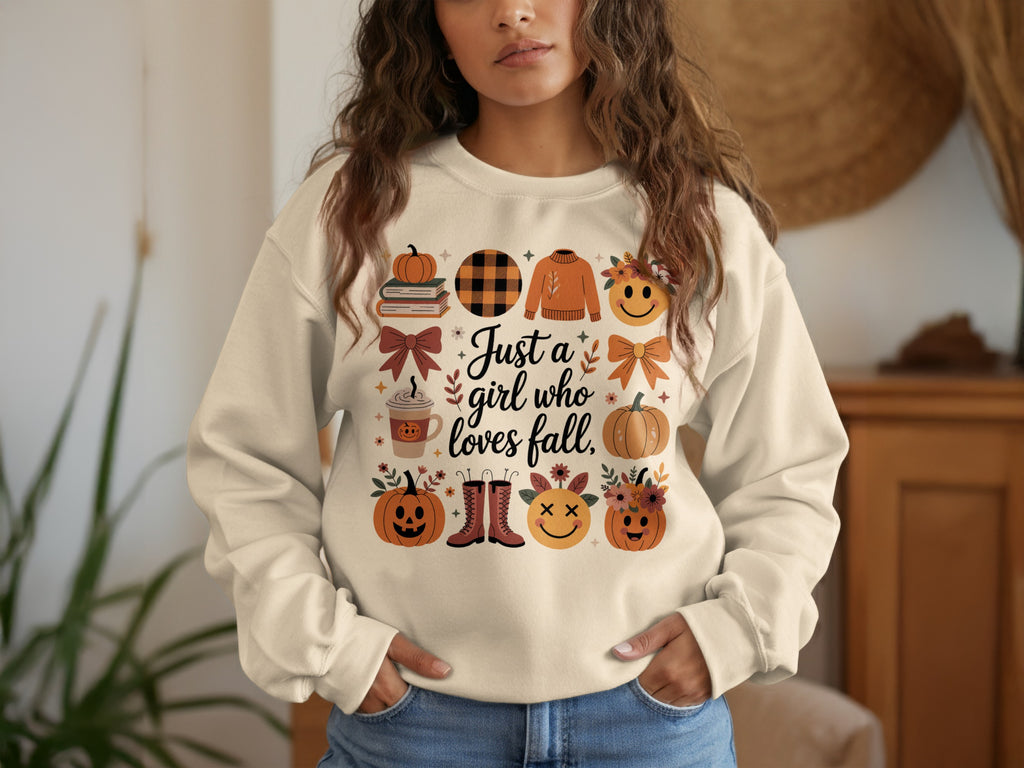 Just a Girl Who Loves Fall Graphic Sweatshirt Product