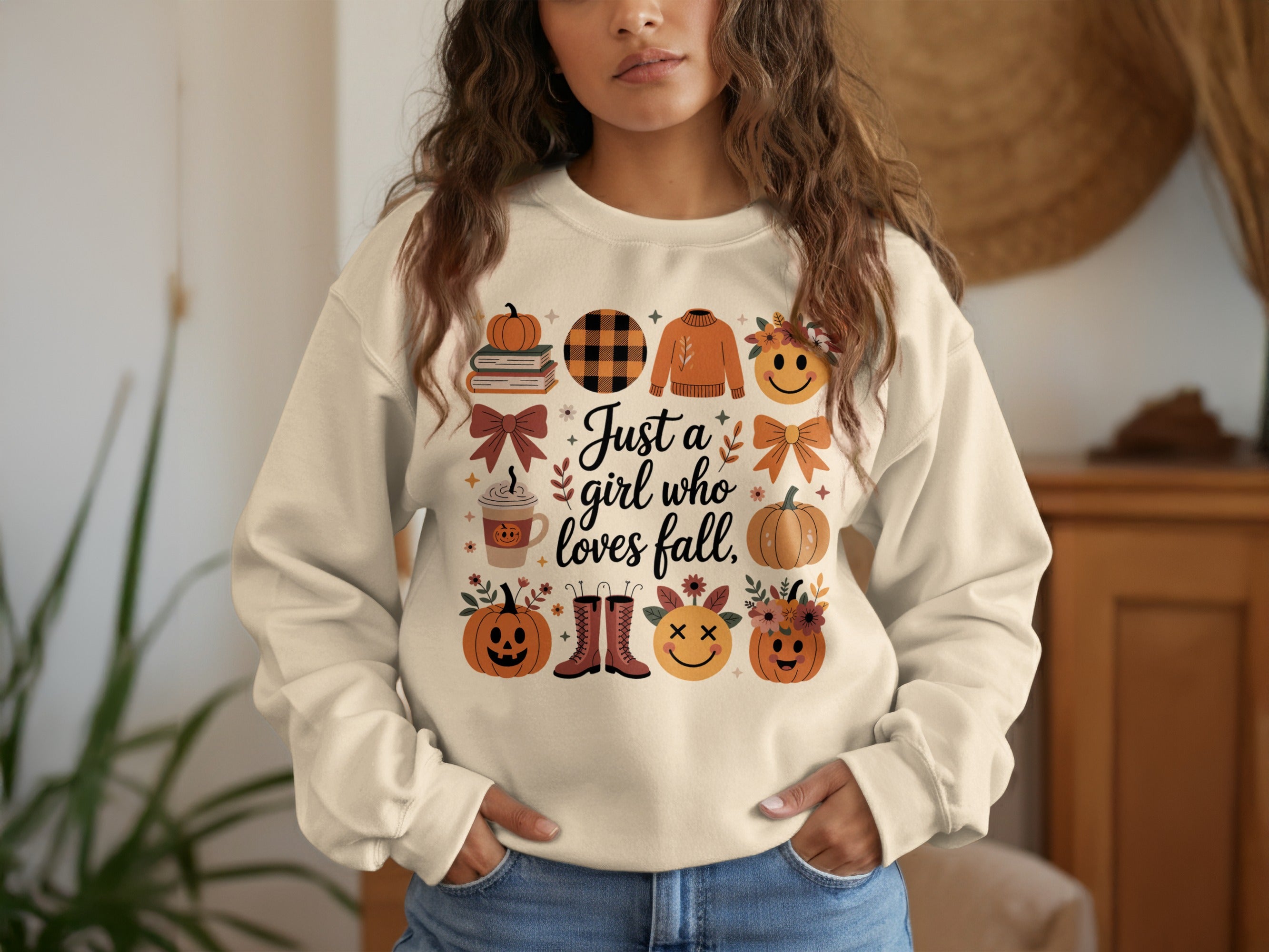 Just a Girl Who Loves Fall Graphic Sweatshirt Product