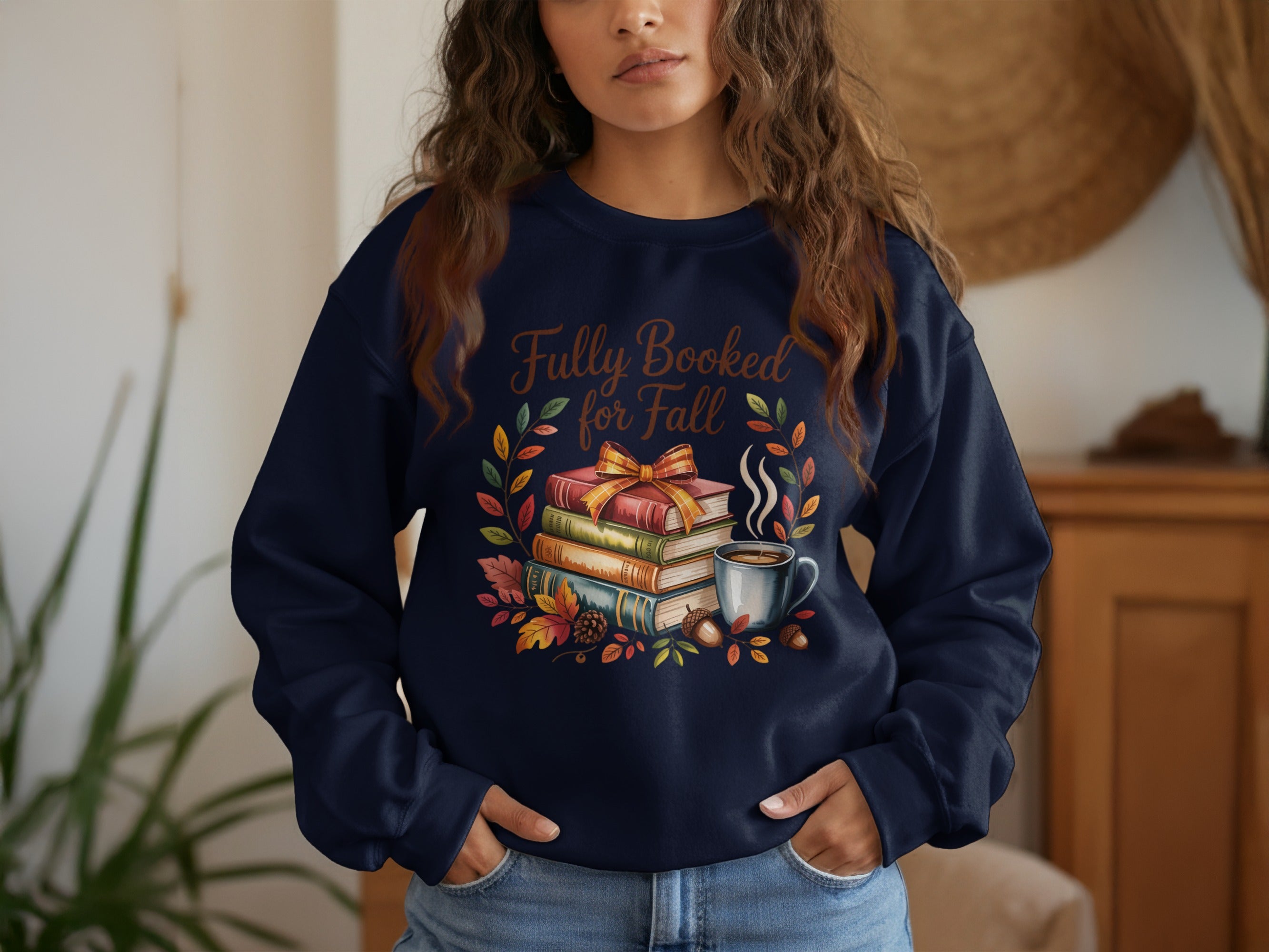 Cozy Fully Booked for Fall Themed Sweatshirt product