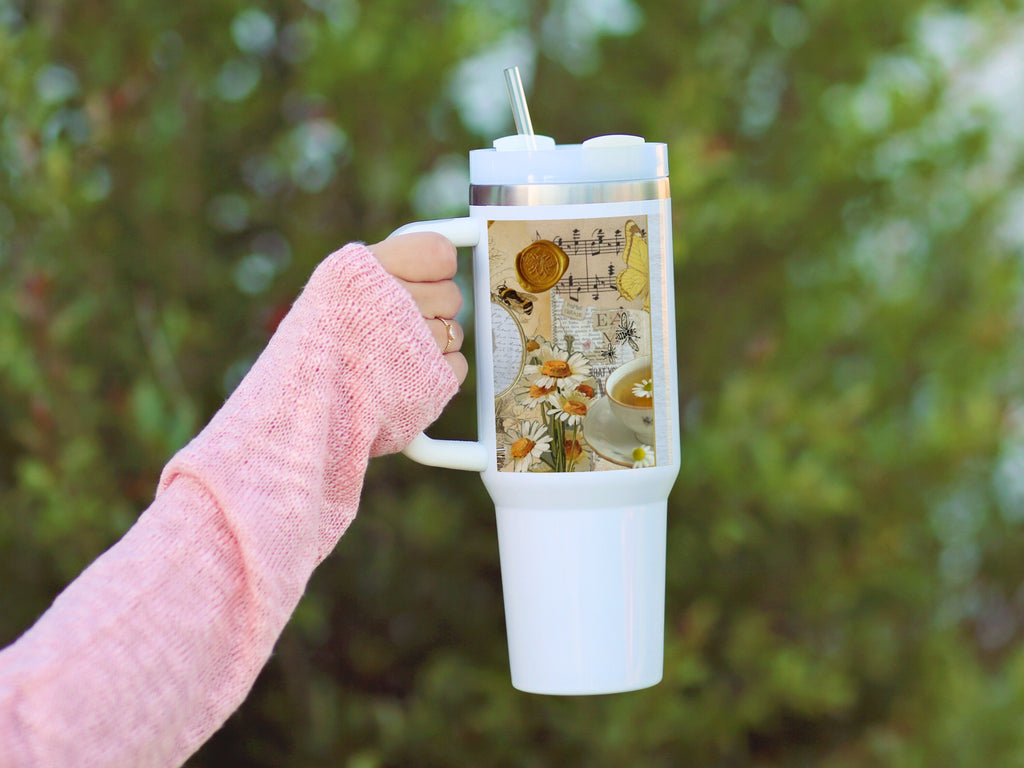 Large Floral Music Design Travel Mug product