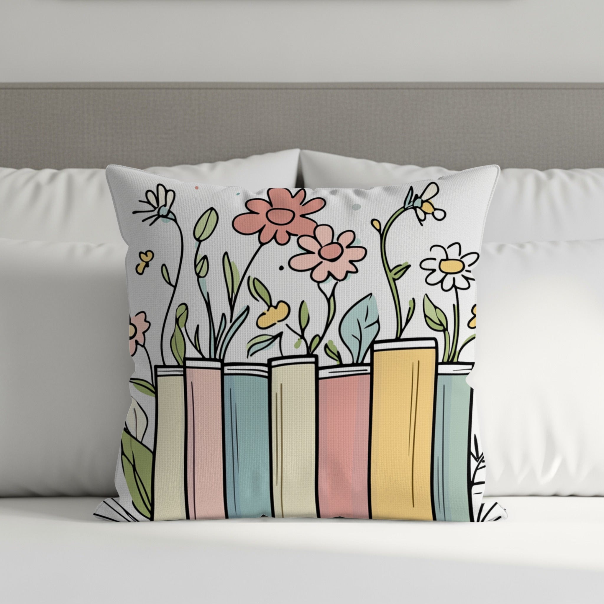 Floral Decorated Books Design Cushion product