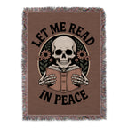 Let Me Read In Peace Skeleton Print Blanket product