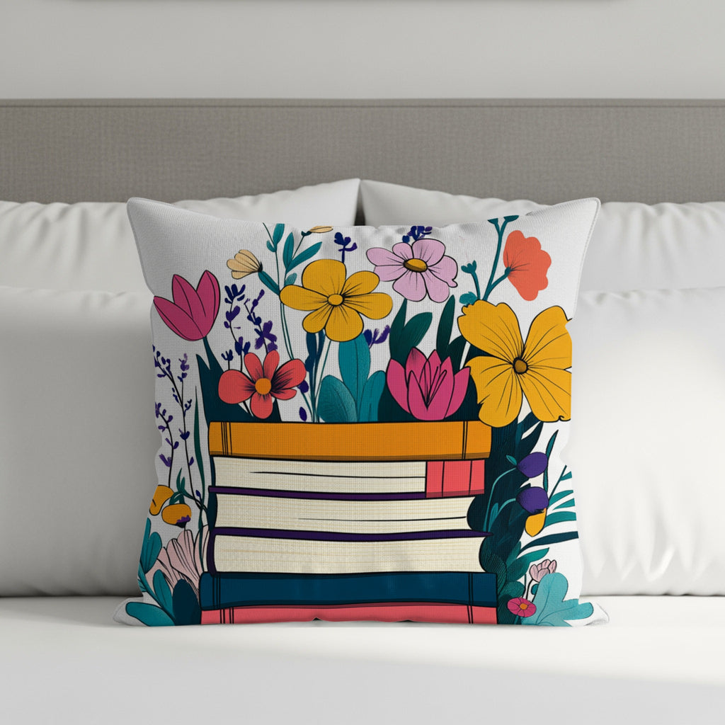 Floral Books and Flowers Decorative Pillow product