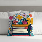 Floral Books and Flowers Decorative Pillow product