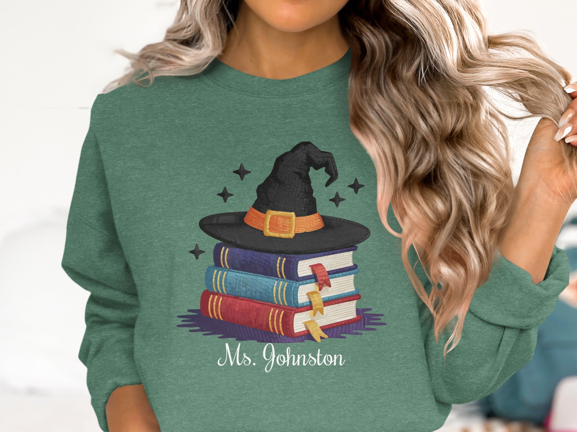 Witch Hat on Books Personalized Shirt product