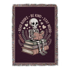Read Books Be Kind Stay Weird Skeleton Blanket product