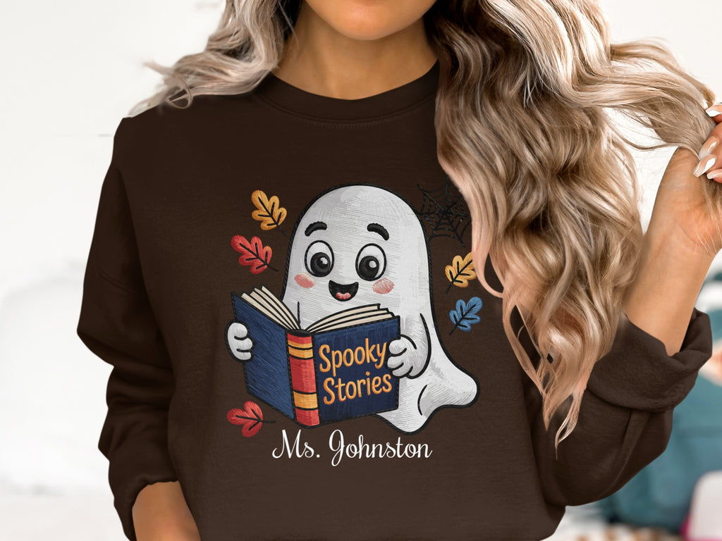 Spooky Stories Book Reading Ghost Novelty Sweatshirt Product