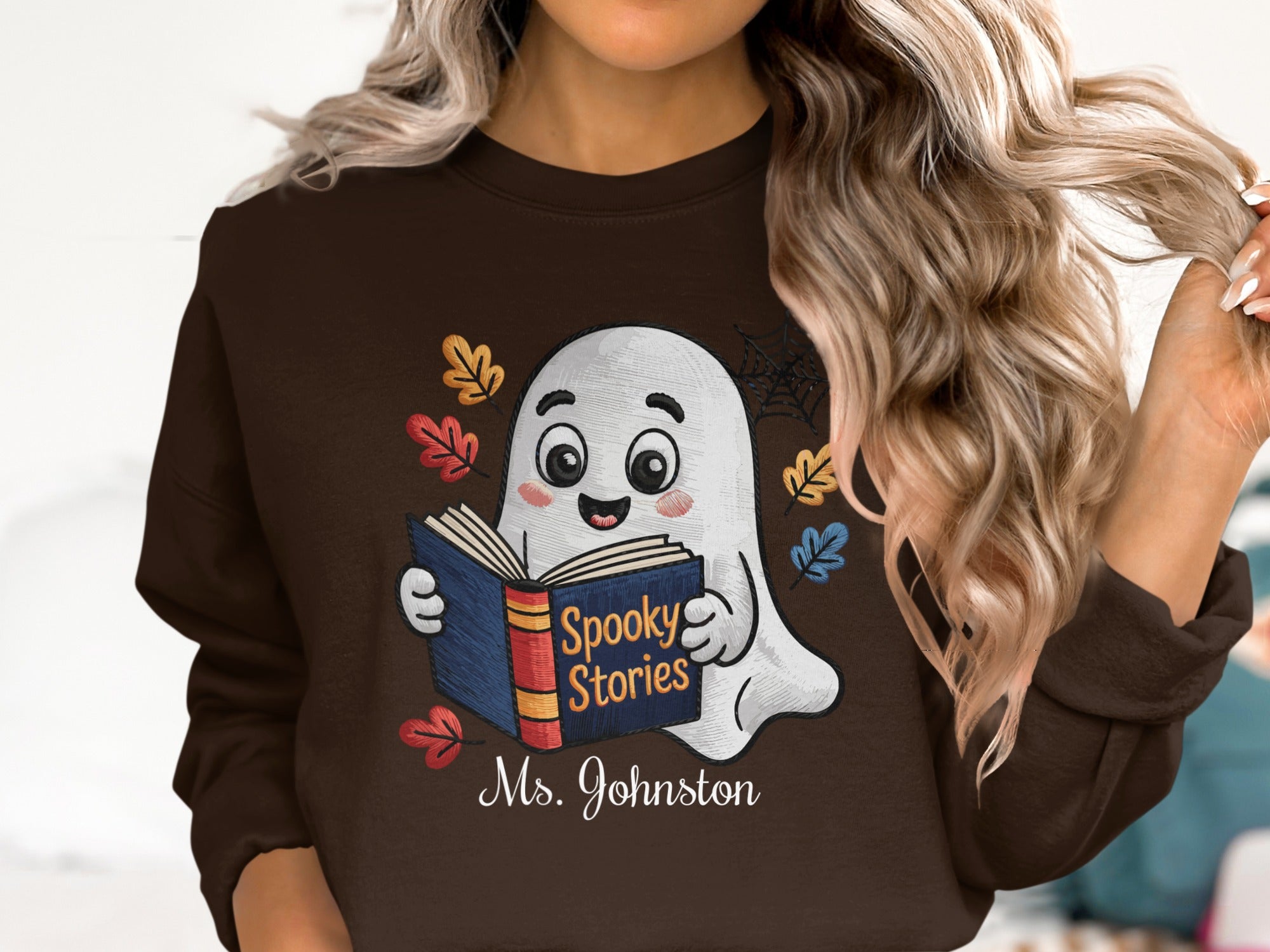 Spooky Stories Book Reading Ghost Novelty Sweatshirt Product