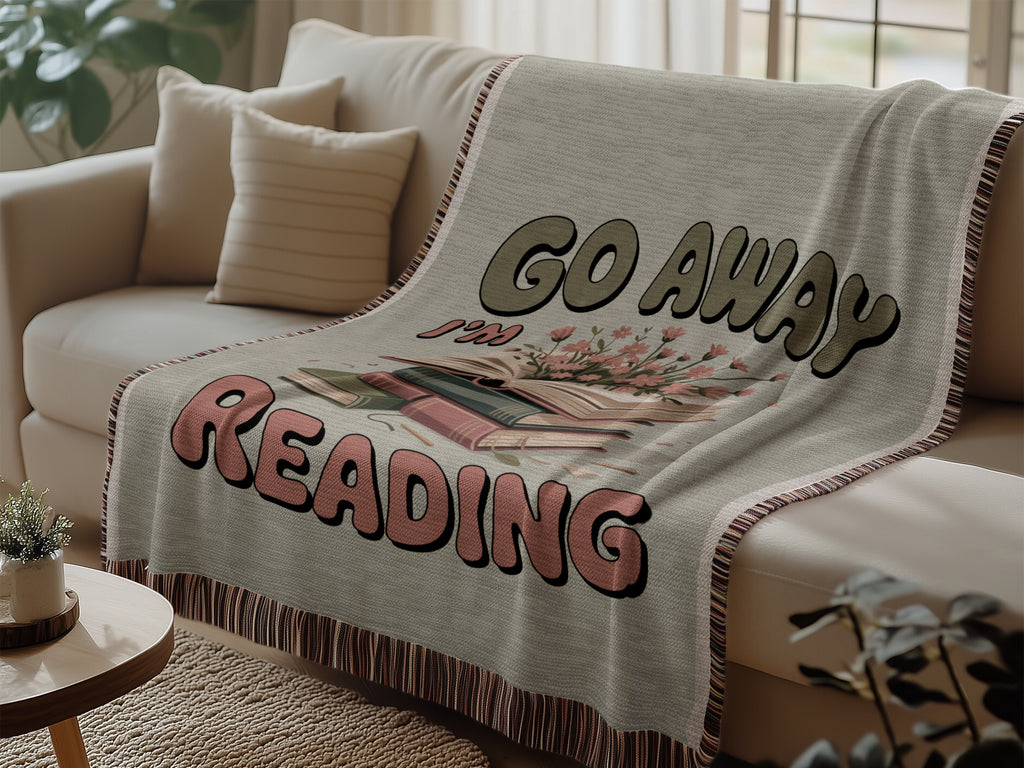 Cozy Decorative Go Away I'm Reading Blanket product