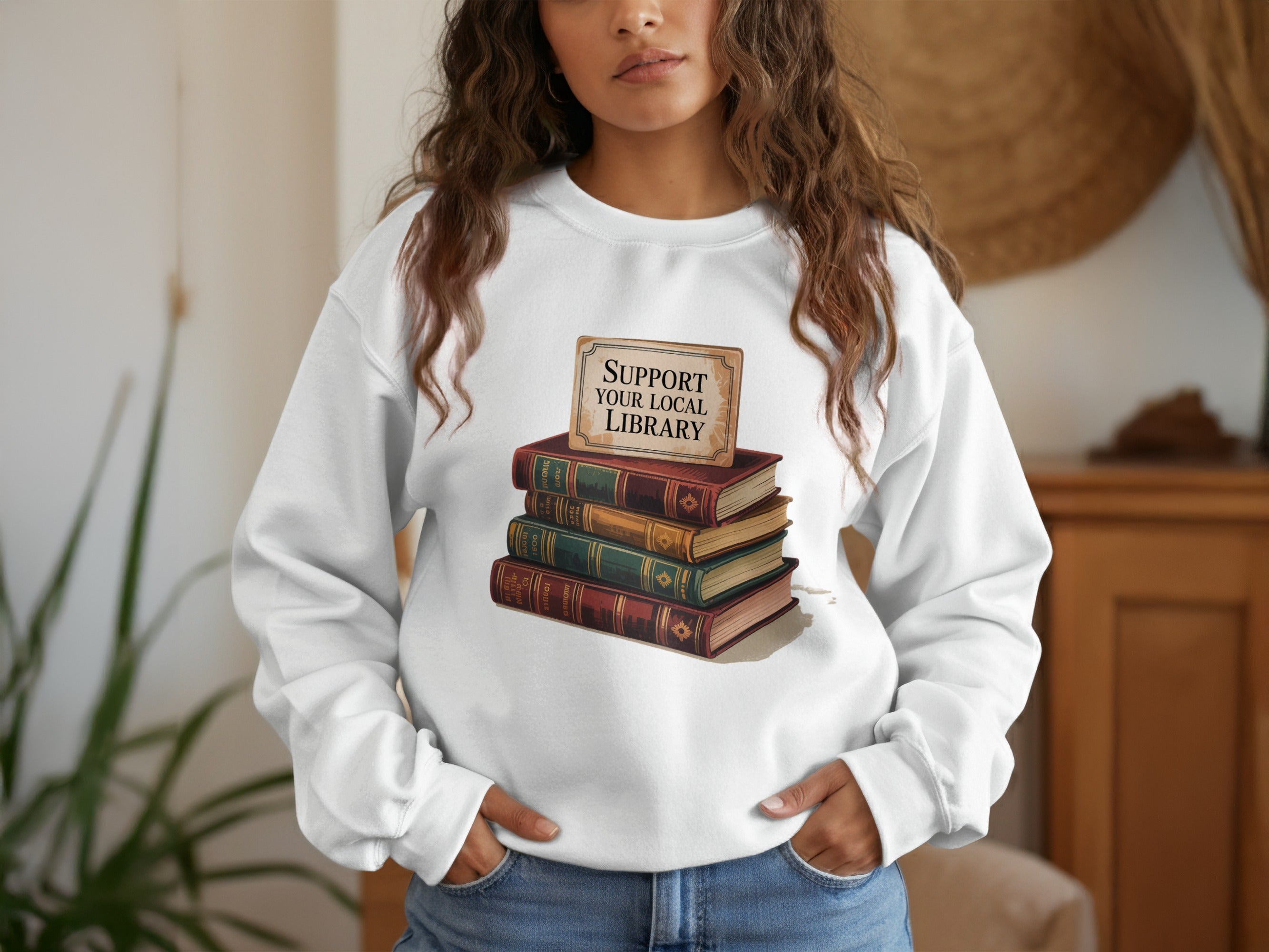 Support Your Local Library Books Print Sweatshirt Product
