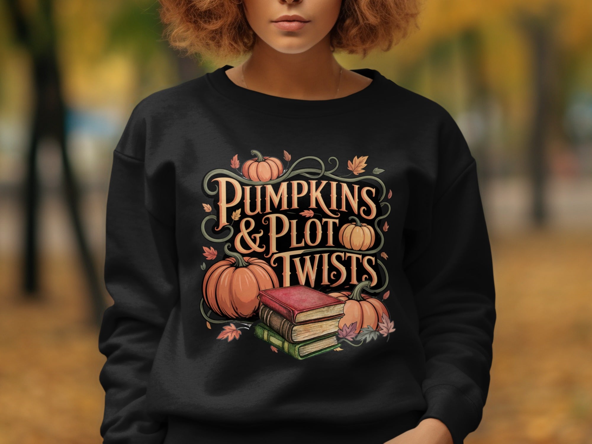 Pumpkins and Plot Twists Graphic Sweatshirt product