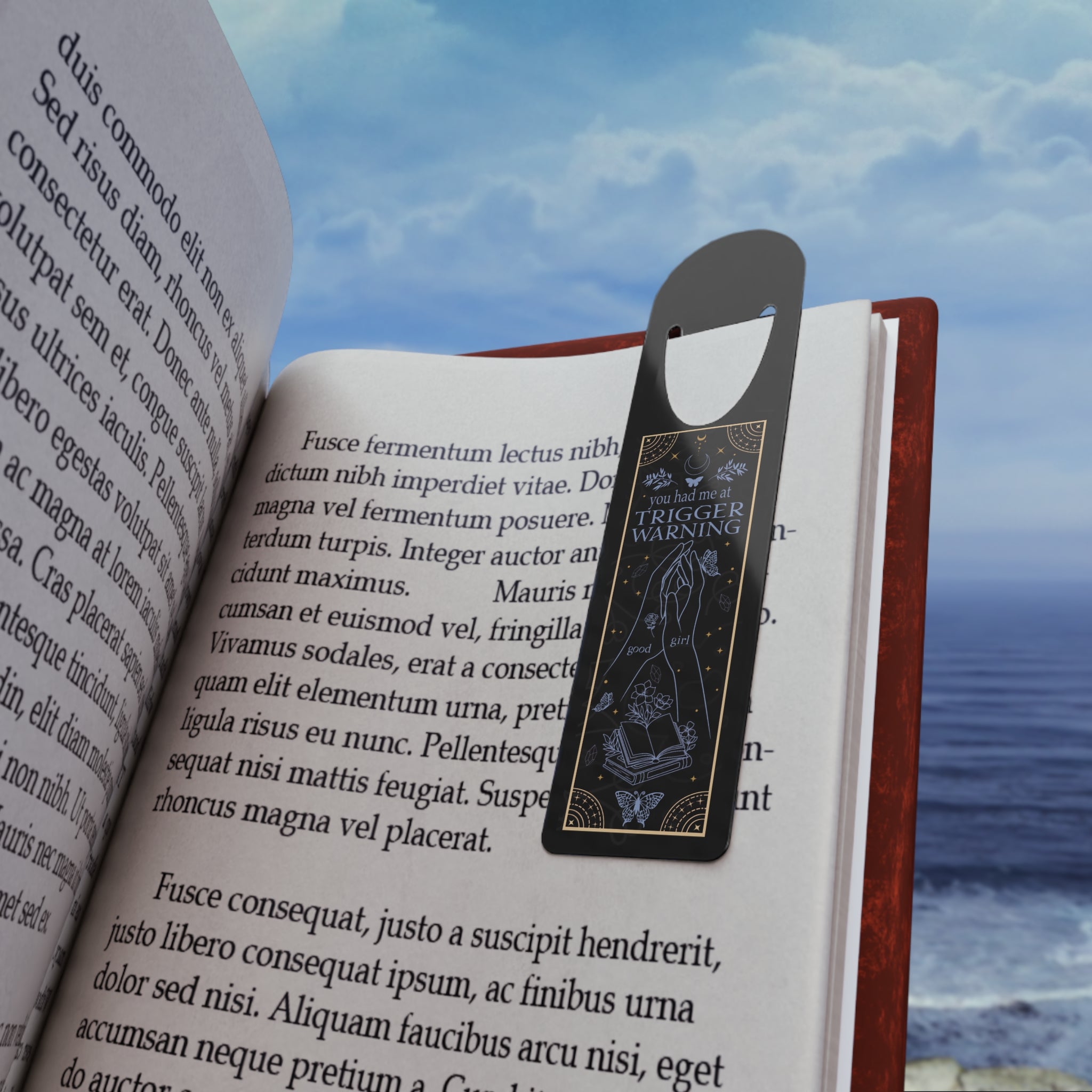 Trigger Warning Aluminum Bookmark