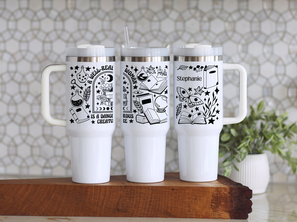 Detailed White Printed Design Travel Cups product