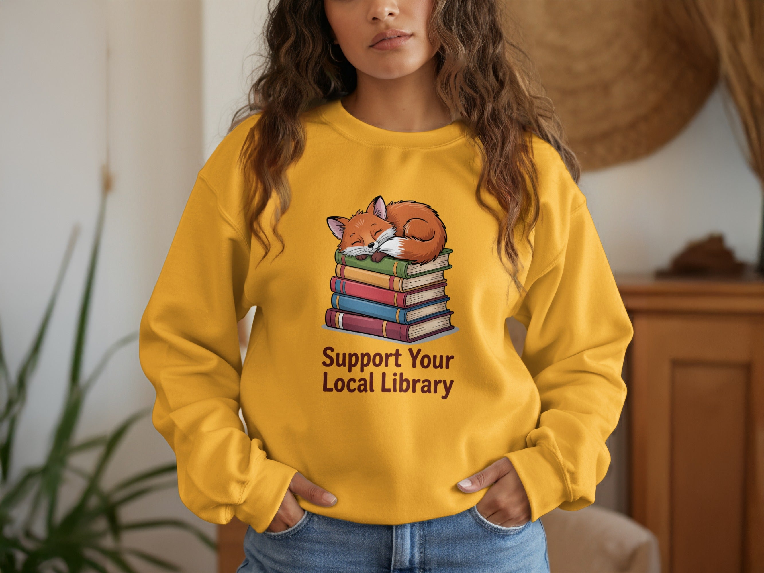 Support Your Local Library Fox Print Sweatshirt product