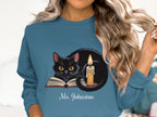 Black Cat with Candle and Book Graphic Sweatshirt product