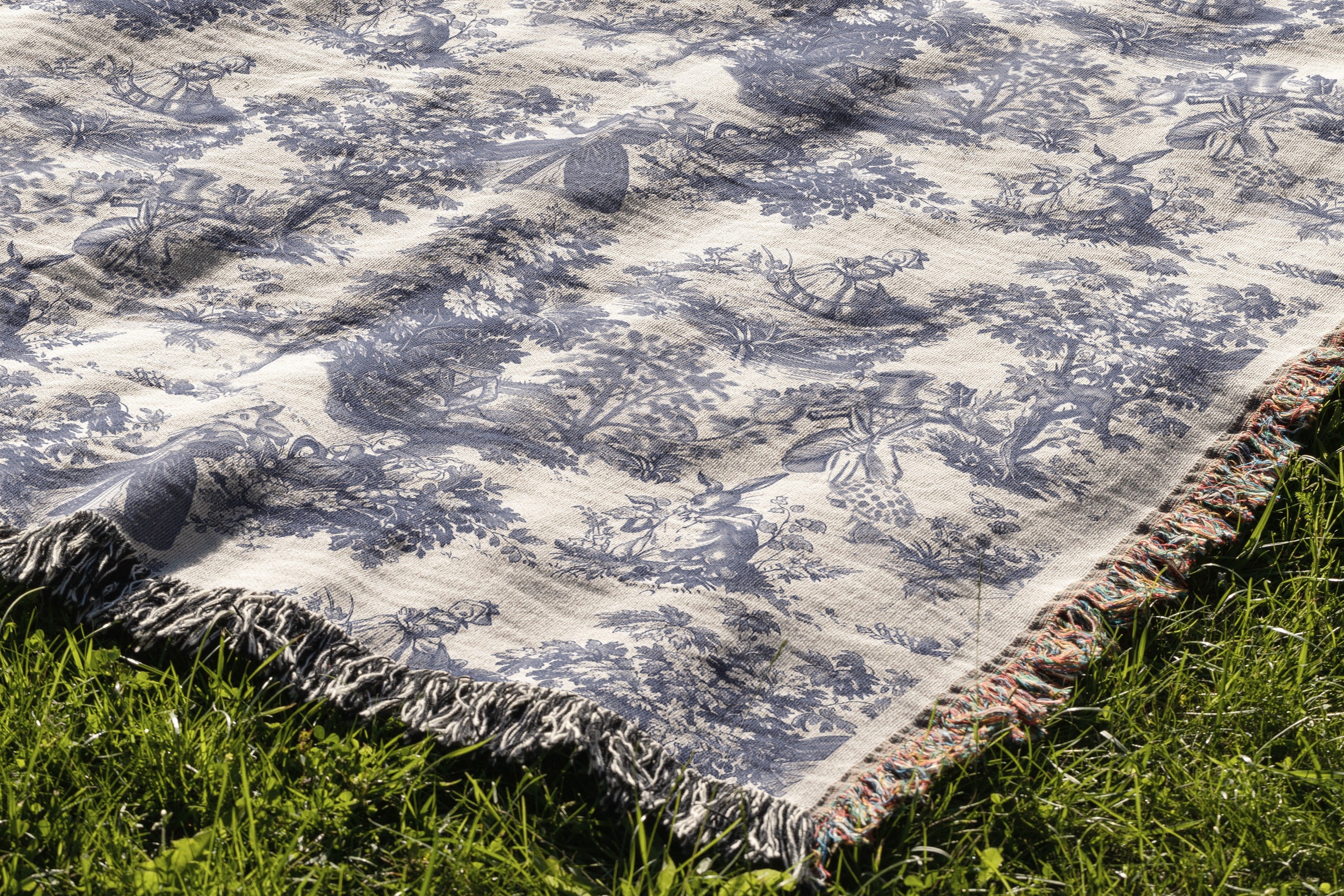 Alice in Wonderland Woven Blanket, Bookish Toile Throw