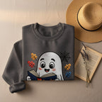 Adorable Ghost Reading Book Graphic Sweatshirt product