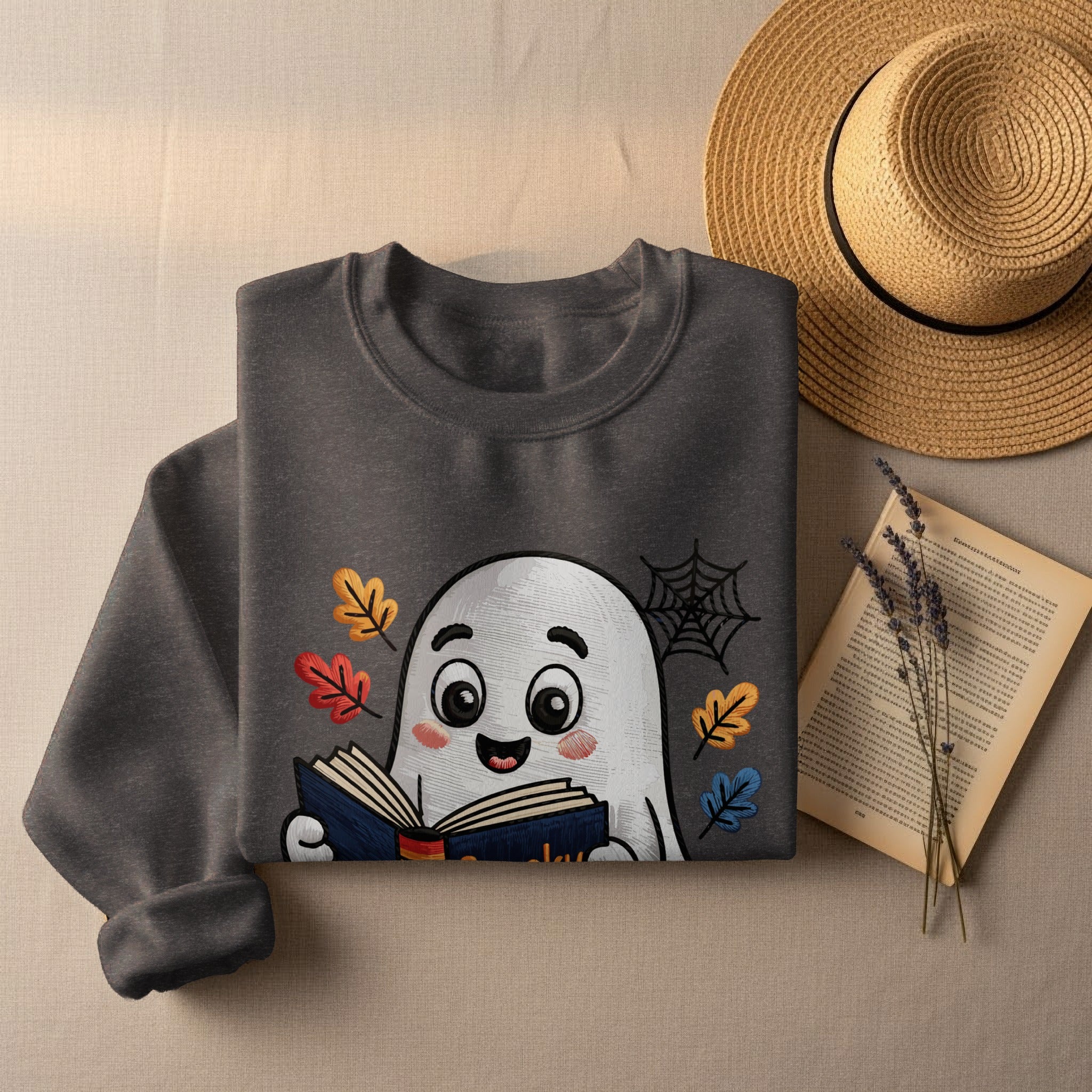 Adorable Ghost Reading Book Graphic Sweatshirt product