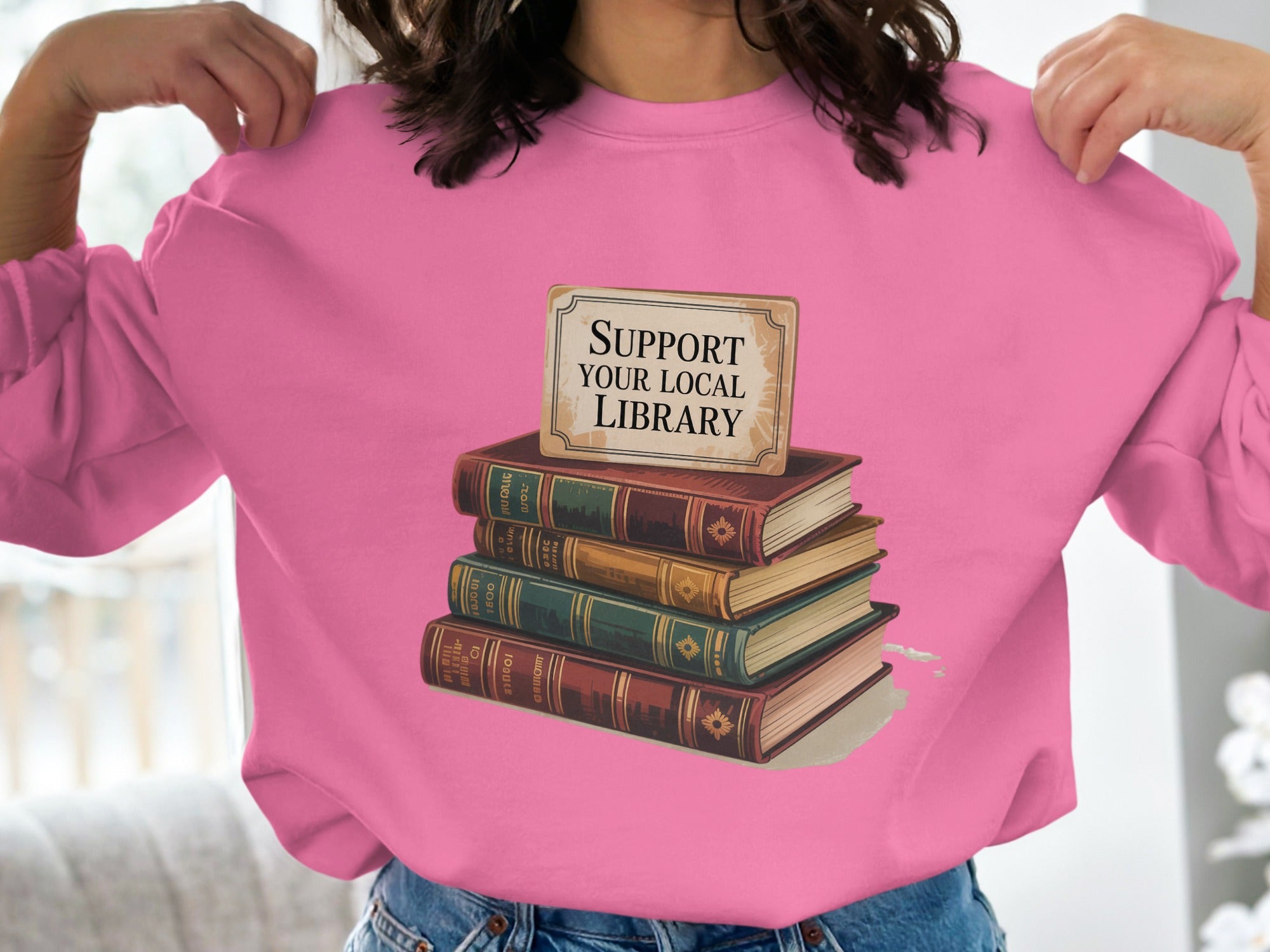 Support Your Local Library Books Graphic product type