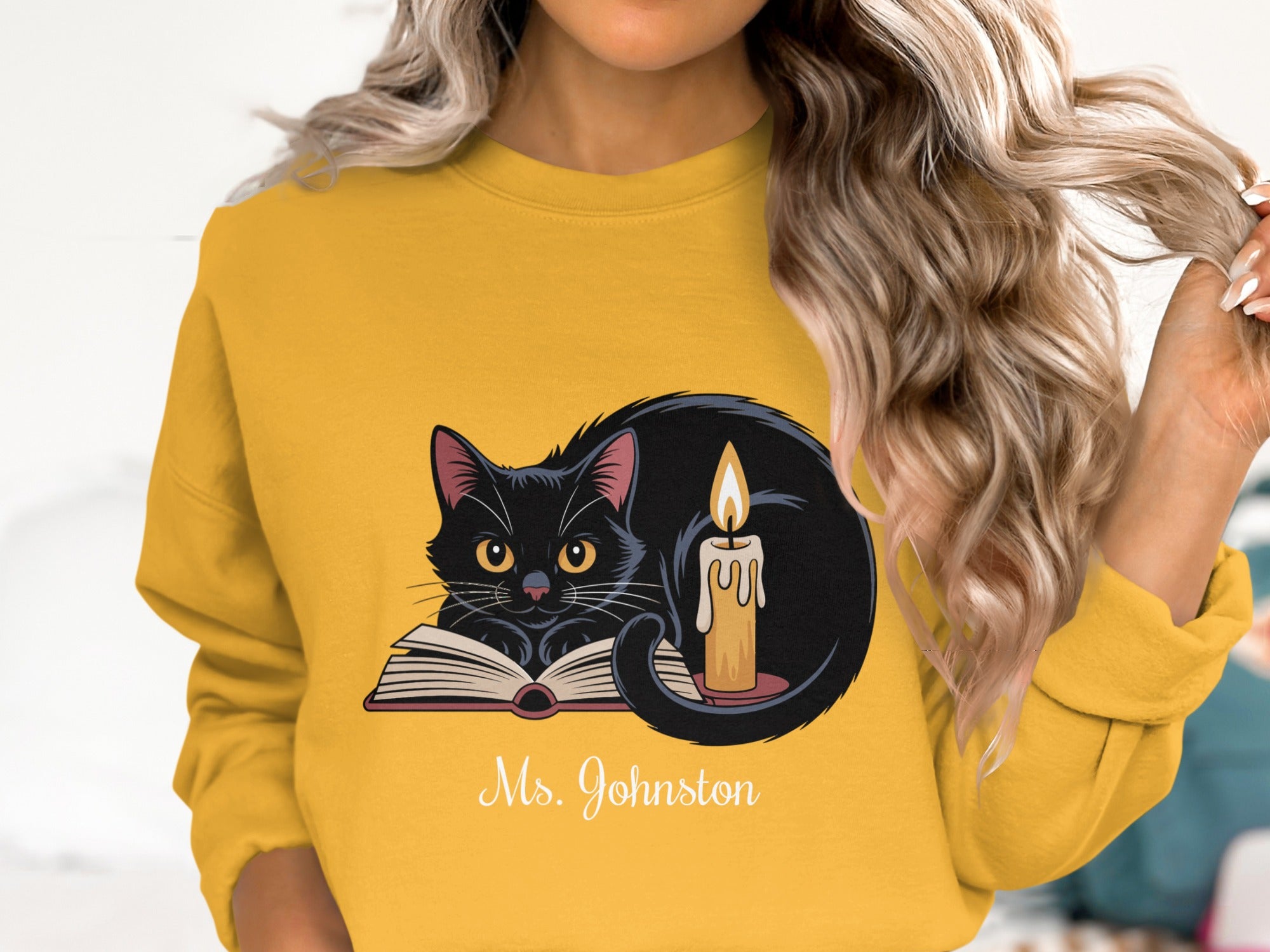 Cat Candle and Book with Personalized Name Product