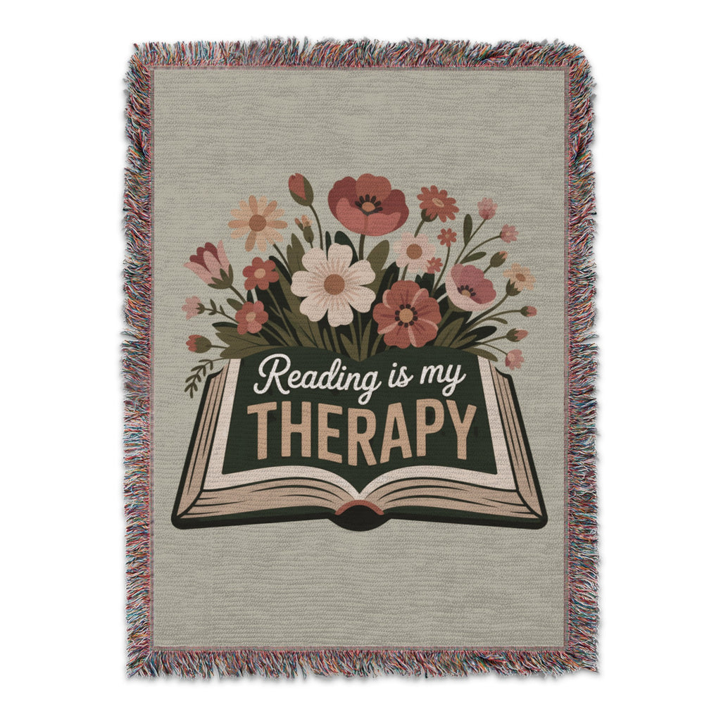 Reading Is My Therapy Floral Design Blanket product
