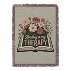 Reading Is My Therapy Floral Design Blanket product