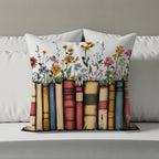 Colorful Books and Flowers Design Pillow product